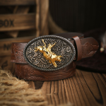 Cintura Western in pelle con decorazione Cowboy