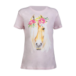 HKM T-Shirt da Bambini in Cotone modello Flower Horse