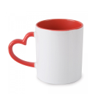 Tazza per Sublimazione in Ceramica con Manico a Forma di Cuore - 350 ml